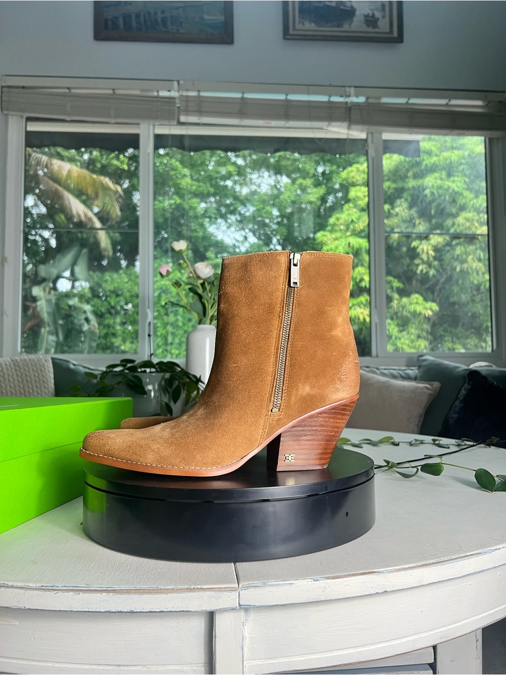 Sam Edelman Chestnut Suede Side-Zip Ankle Bootie